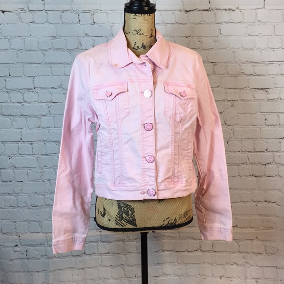 No Boundaries Jackets & Blazers - NoBo Jean Jacket Gaded Pink Stretch XL